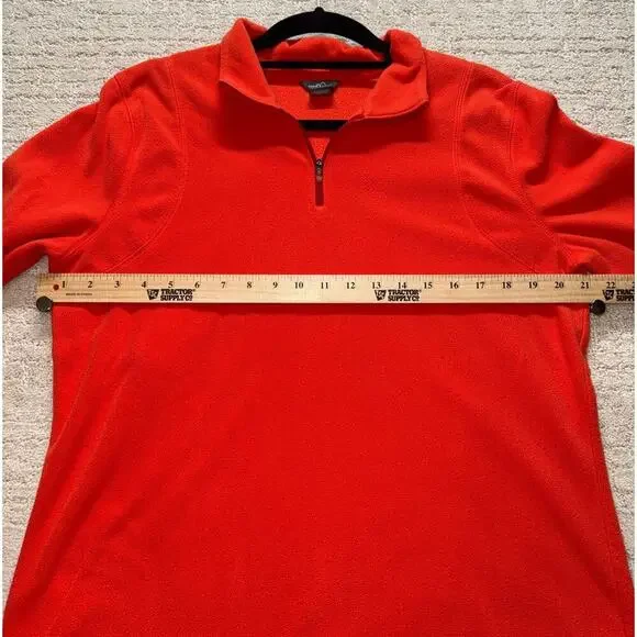 Eddie Bauer Women’s Orange Fleece Pullover Large Warm Casual Outdoor Wear - Picture 5 of 6